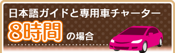 日本語ガイドと専用車チャーター8時間の場合
