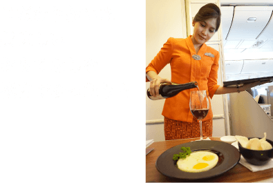 こだわり抜いた美味しいおもてなしを機内でゆったりと